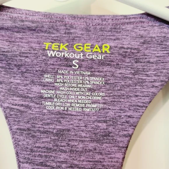 Tek Gear Purple Sports Bra T Racerback Back Workout Womens Small Like New - Picture 2 of 5